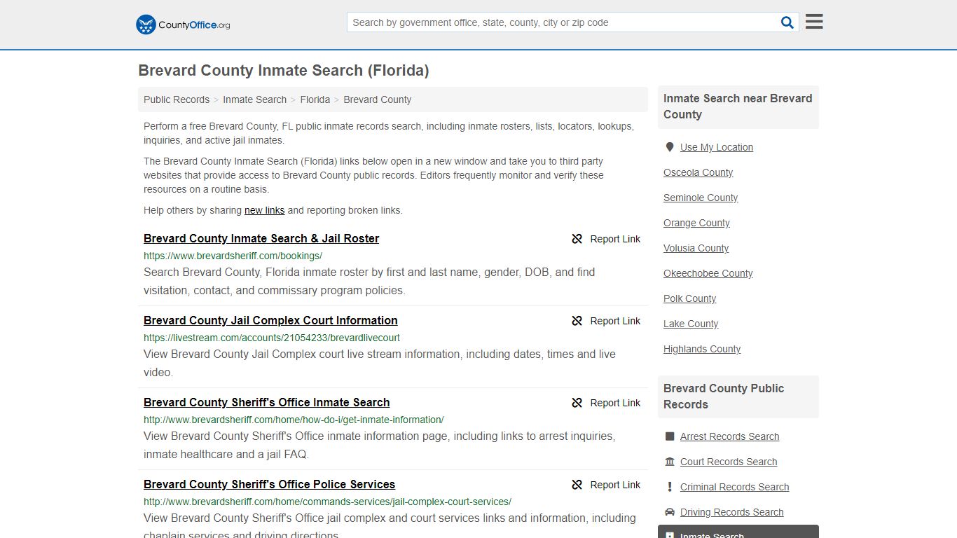 Inmate Search - Brevard County, FL (Inmate Rosters & Locators)